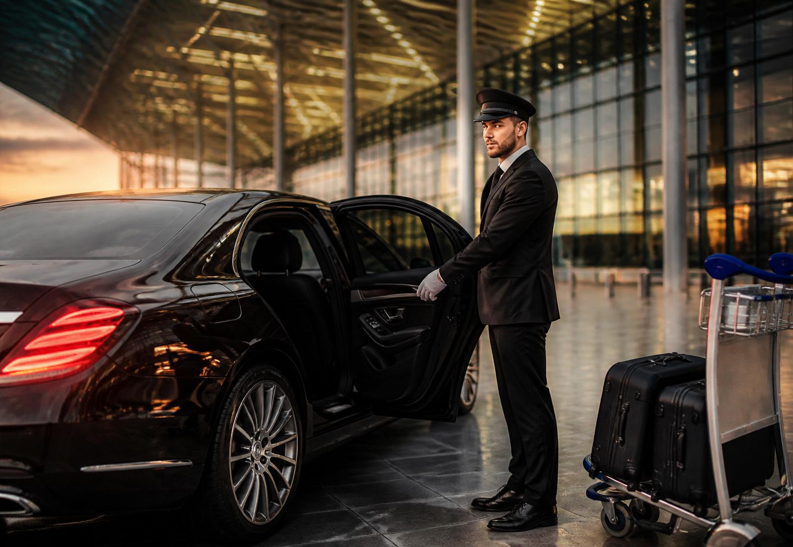 Executive car at Heathrow terminal